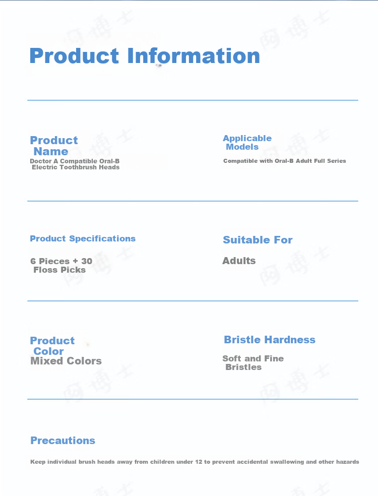 Doctor A Compatible Braun Oral-B Electric Toothbrush Heads D12/D16/D100/P2000/P4000 Soft Gum Care Replacement Toothbrush Heads 6-Pack 12
