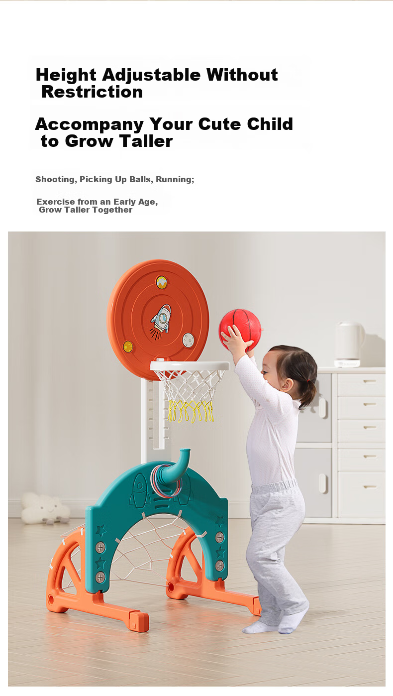 Youbeichen Children's Basketball Hoop Indoor Adjustable Basketball Stand Toy for Ages 1-6 Birthday Gift 2