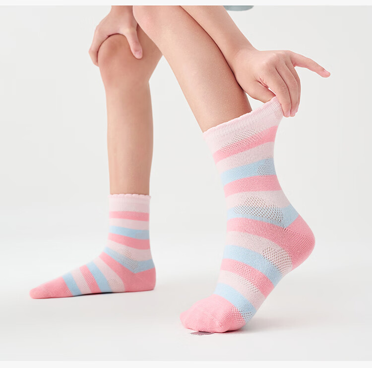 YEEHOO Deodorizing Sports Socks Antibacterial Thin Kids Anti-Pilling Mesh Mid-Calf Cartoon Socks for Boys and Girls 21
