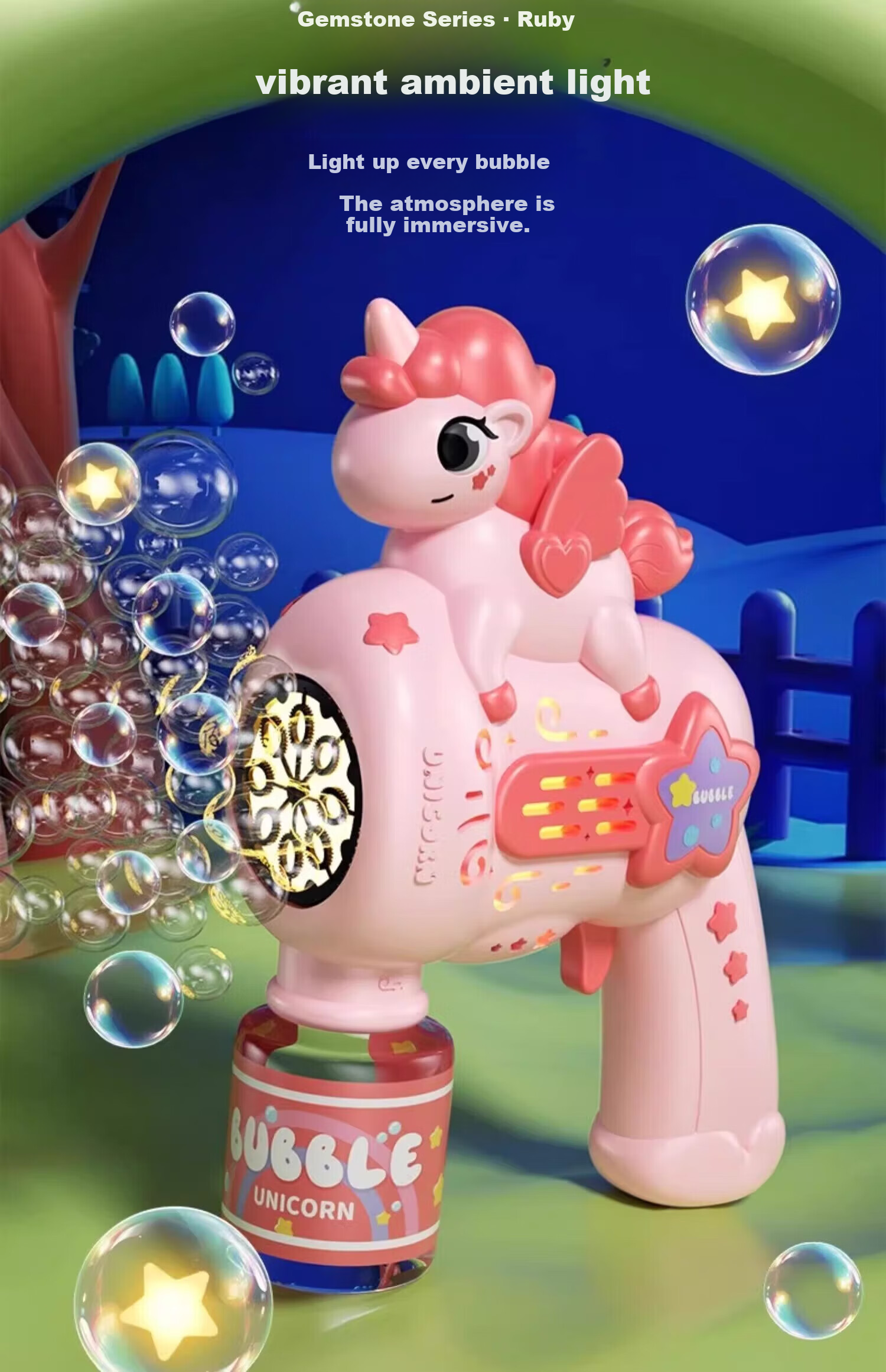 Guou Bubble Machine Children's Toy Boys Girls Handheld Automatic Light-Up Bubble Blower Electric Children's Day Gift 4
