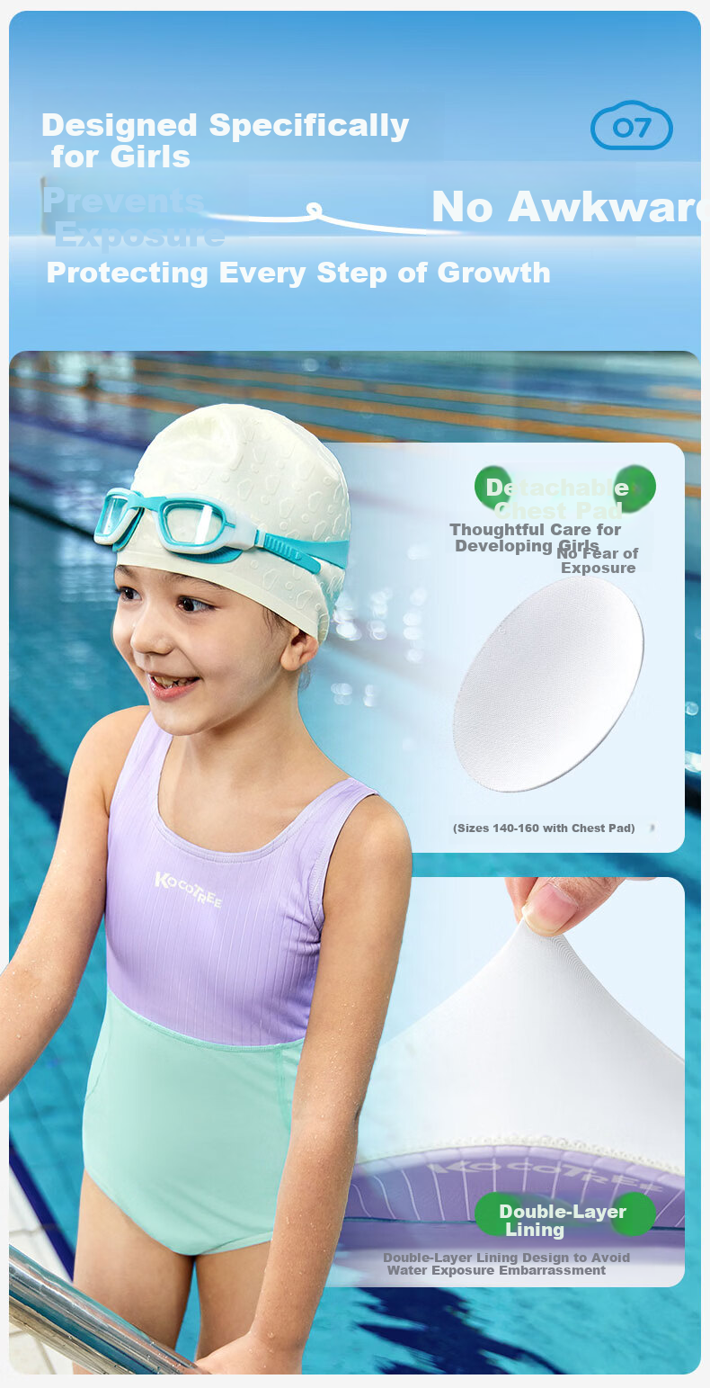 Kocotree KK Tree Kids Girls Competitive One-Piece Triangle High Elastic Chlorine-Resistant Professional Training Swimsuit 20