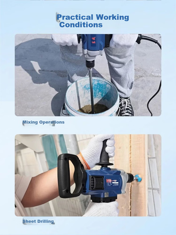Dongcheng High-Power Electric Drill Mixer J1Z-FF08-13 Industrial Grade Putty Powder Stirrer Handheld Electric Drill 6