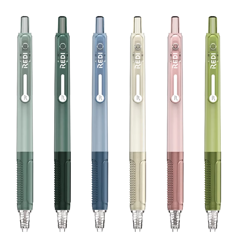 Lepusen Lewei Retractable Gel Pen 0.5mm Black Quick-Dry Signature Pen Exam Practice Student Refill Large Capacity Office Supplies 665 6-Pack Full Series
