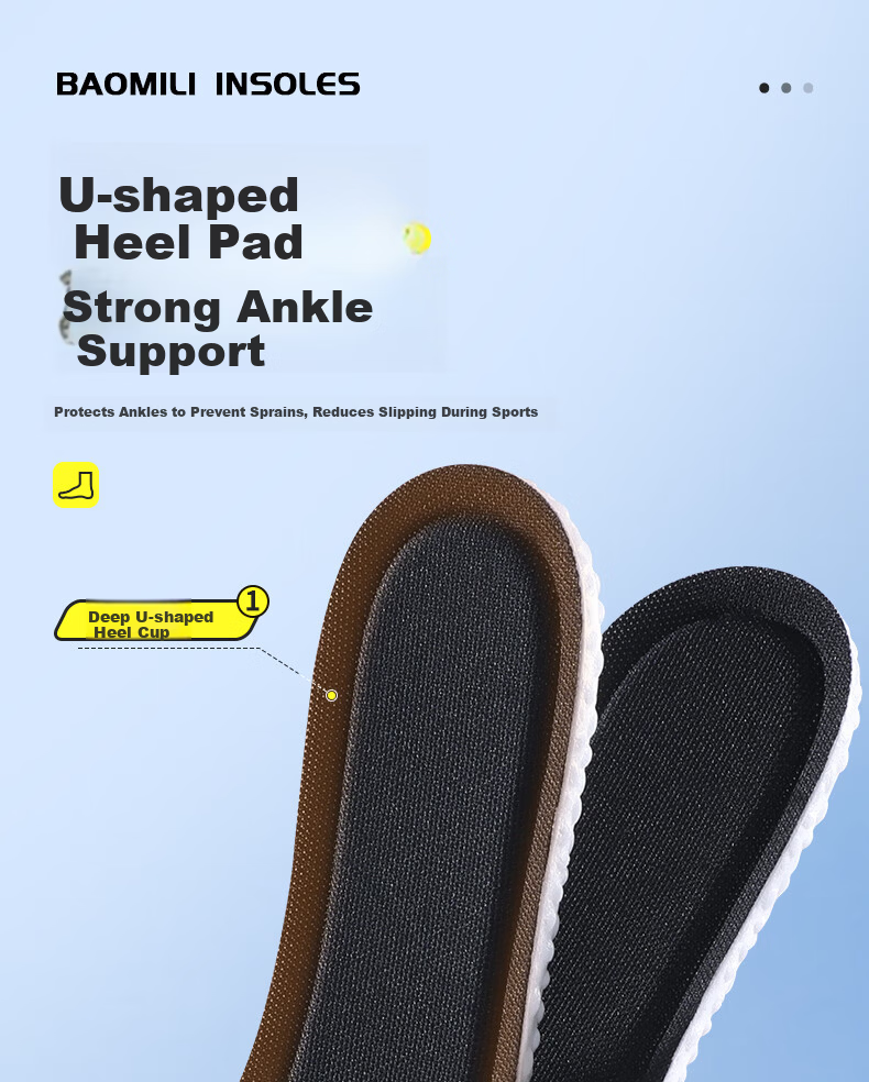 Bonnie Family 2-Pair Men's High-Elastic Shock-Absorbing Antibacterial Deodorizing Sports Insoles for Long Standing Military Training Summer Use 10