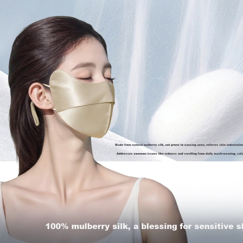 FitonTon Sunscreen Face Mask for Women 100% Mulberry Silk Summer Face Protection Sunshade UV Protection Cycling Mask