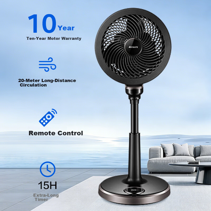 AIRMATE [Flagship Black Swan] 3D Auto Oscillating Air Circulation Fan Home Quiet Bedroom Energy Efficient DC Inverter Floor Fan FA23-RD33