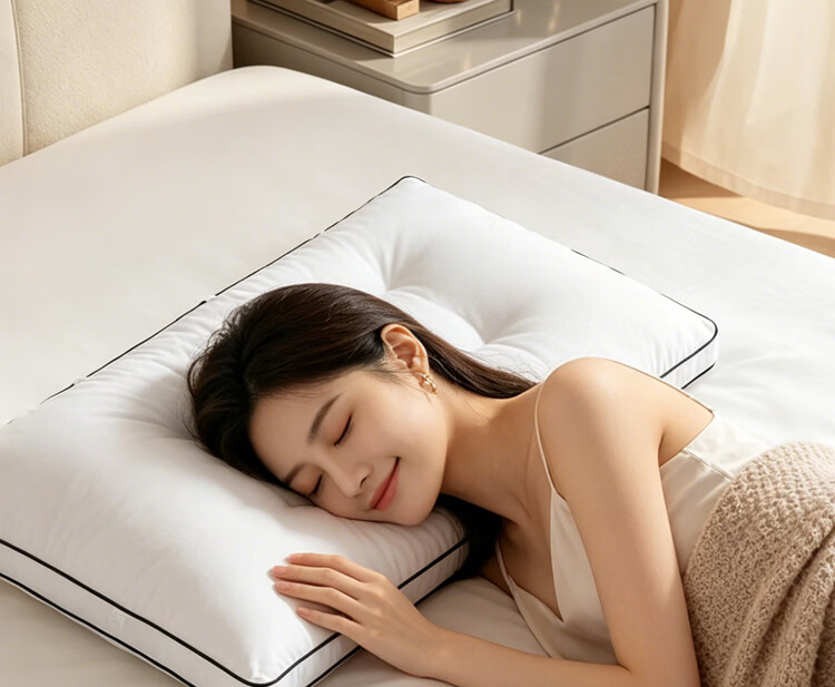 Yuanshenghuo Fiber Cervical Pillow Neck Support Pillow for Deep Sleep, Adjustable Air Cushion Pillow Core, Single High Pillow 45*70cm 12