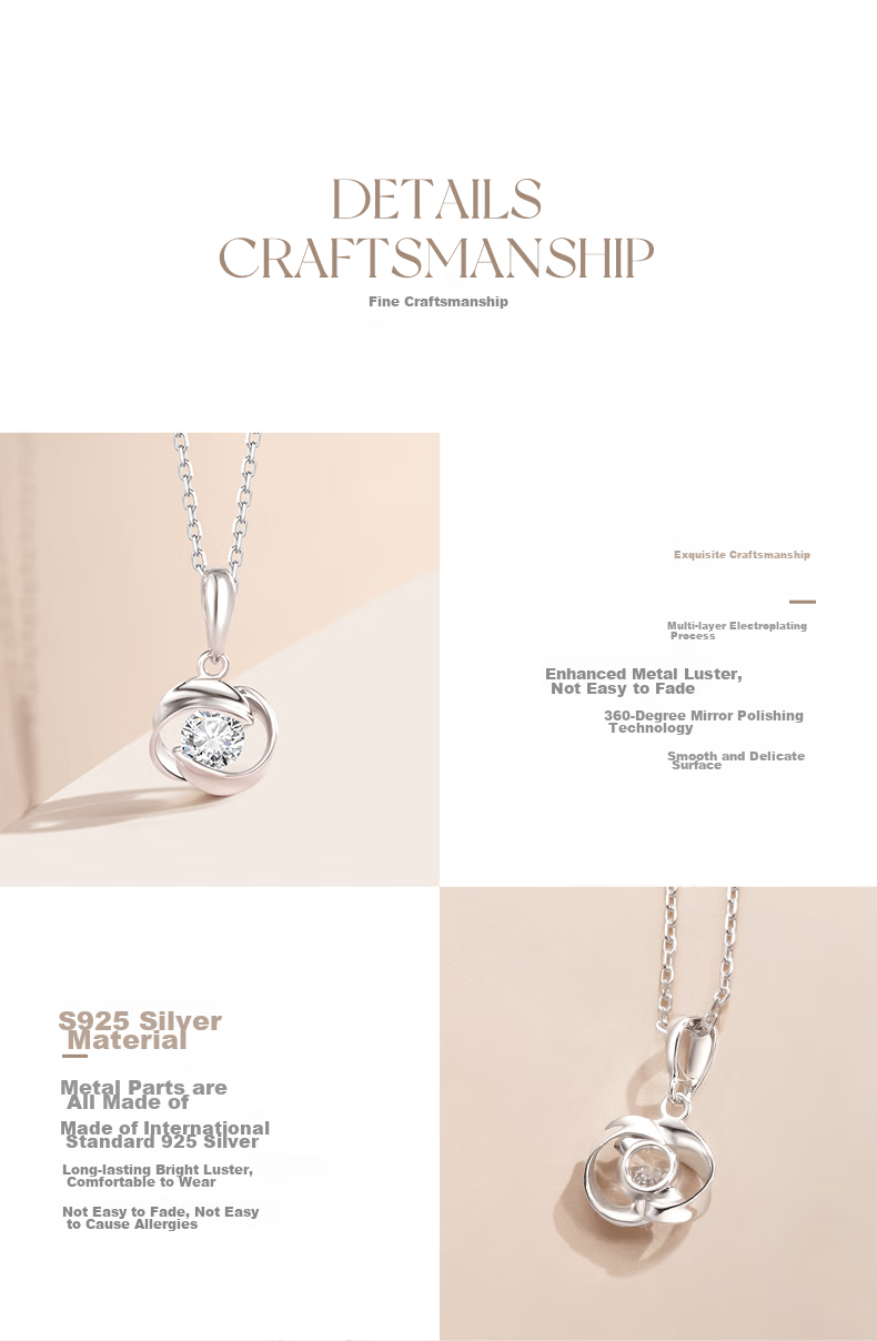 Fanci Mobius Ring White Necklace Women's Clavicle Chain Birthday Gift Jewelry for Girlfriend 5