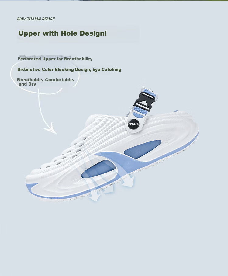 Senma Men’s Summer Outdoor Sandals Open Toe Non-Slip Thick Sole Beach Slippers Volcanic Gray Size 44-45 3