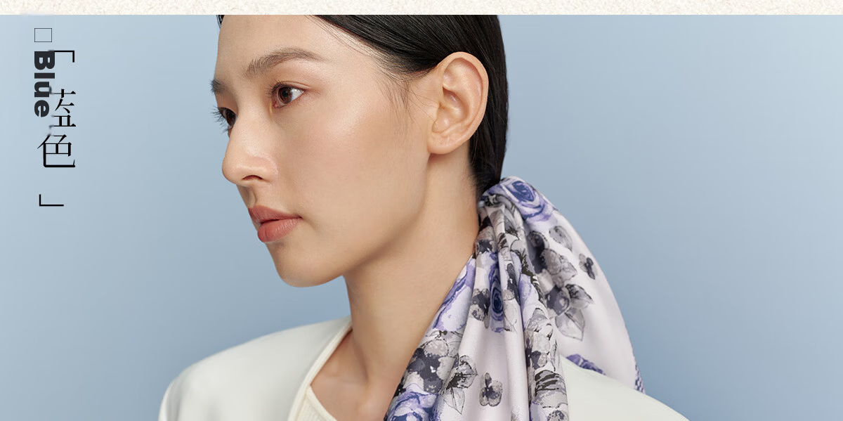 Wanshili 26 Spring Summer New 100% Mulberry Silk Scarf Square Silk Shawl Birthday Gift Box Floral Collection 28