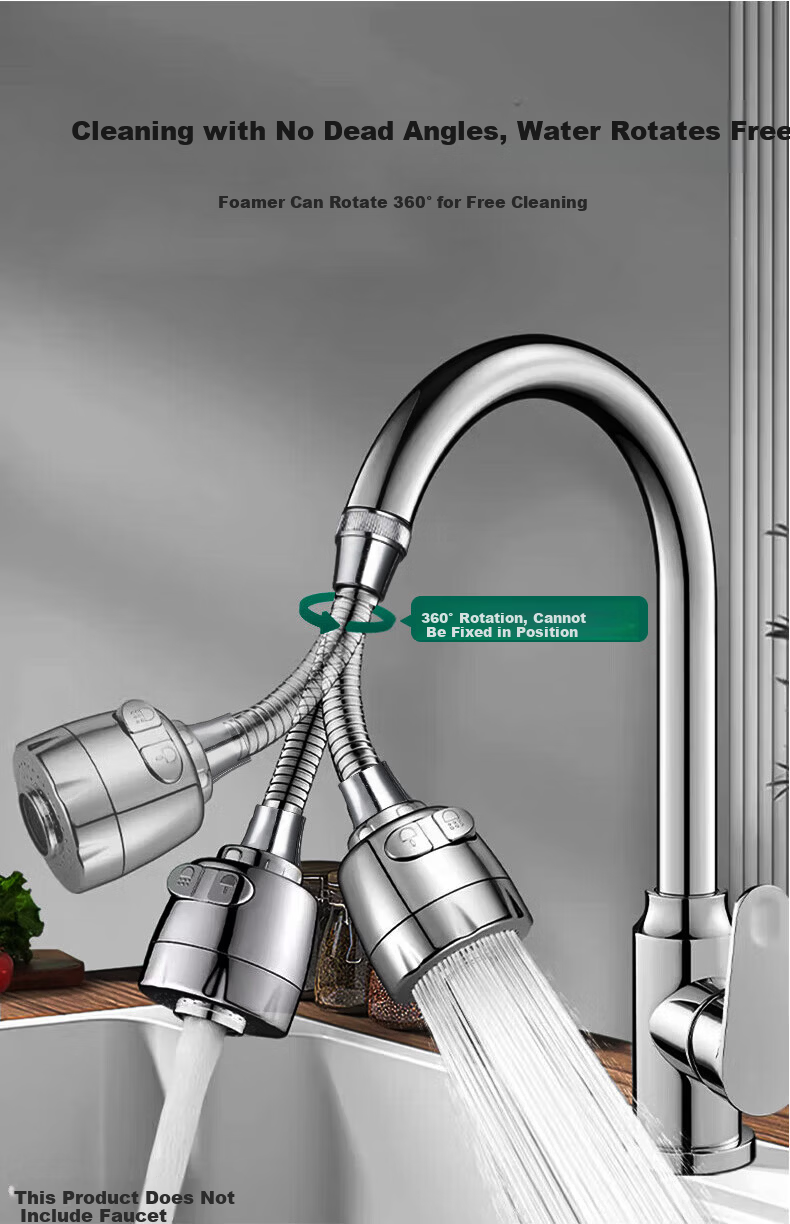 HSPA Kitchen Universal Faucet Extender, Rotating Anti-Splash Head for Bathroom, Multifunctional Extender Aerator 5221 5
