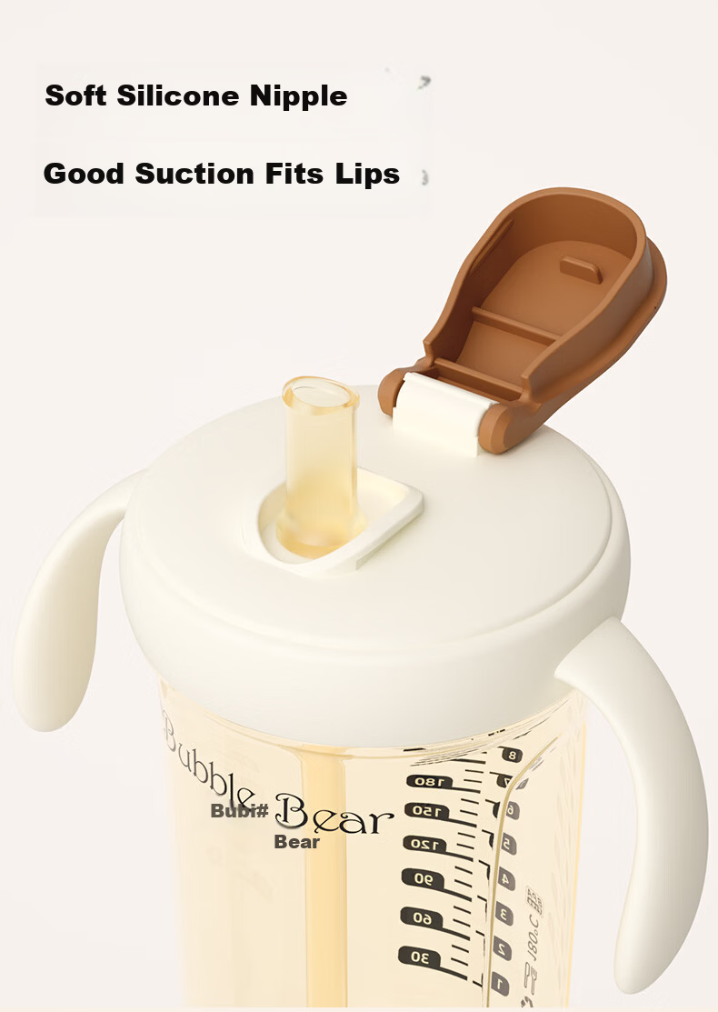 Bubble Bear PPSU Flip Straw Cup Anti-Drop Leak-Proof Drinking Bottle Baby Training Cup Direct Drinking Straw Cup 6