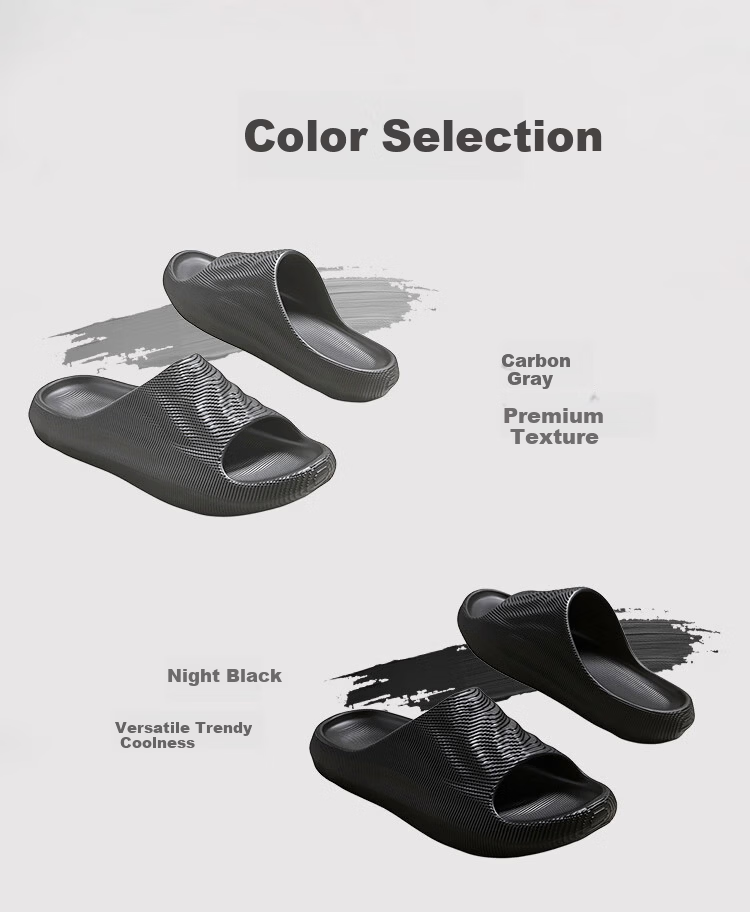 JD Jingzao 3D Thick Sole Soft Elastic Terraced Sports Outdoor Home Slippers Men's Summer Night Black Size 40-41 11