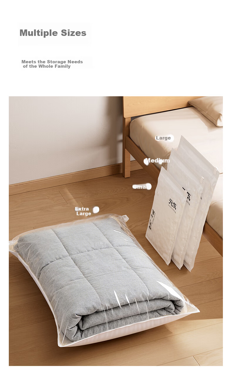 Bonny Home Vacuum Compression Storage Bags for Clothes, Quilts, Down Jackets, Special Air Extraction Organizing Bags, Cotton Quilt Travel Clothing Dividing Bags 5