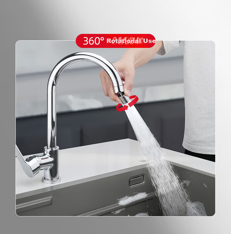 DU PONT Upgraded Dense Foaming Faucet Extender 360° Rotatable Kitchen Faucet Splash-Proof Nozzle D-Q013S 9