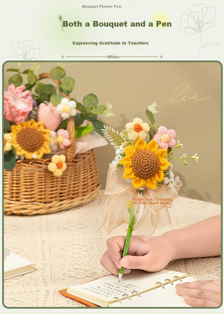 Jiamo Bouquet Pen Handwriting Flower Pen 2026 New High-End Practical Kindergarten Creative Niche Premium Gift Sunflower Children's Day 4
