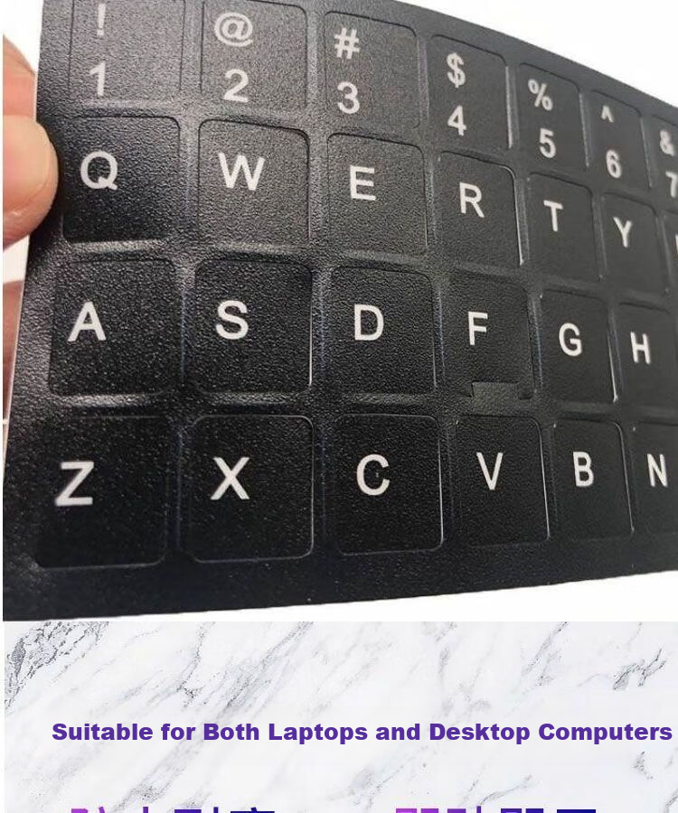 GOTOVAN Keyboard Sticker Keycap Letter Stickers Laptop Desktop Computer Protective Label Single English Repair Non-Fading Keycap Sticker 4