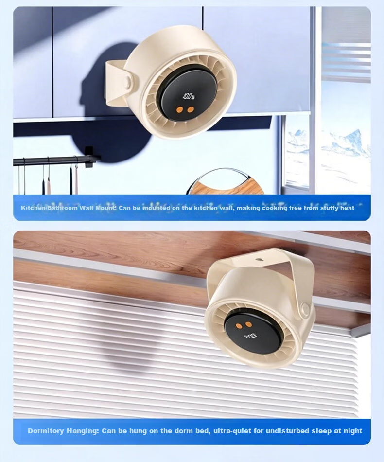 Stek Mini Air Conditioner Desktop Fan Student Dormitory Clip-on Bed Silent Electric Fan Long Battery Life USB Rechargeable Office Home Cooling Fan 16