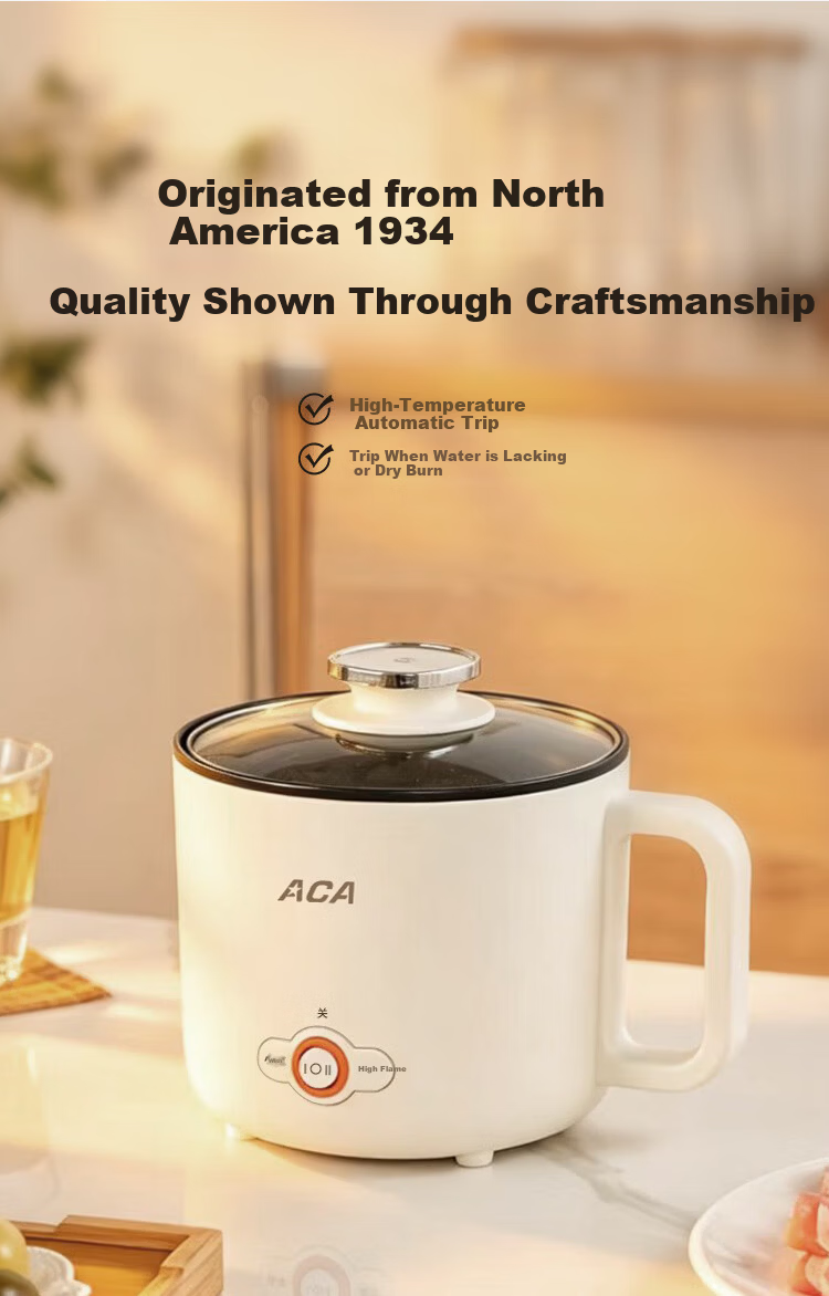 ACA Price Protection 618 Electric Cooking Pot Dormitory Small Electric Pot Electric Steamer Student Dormitory All-in-One Instant Noodle Mini Hot Pot Multifunctional Electric Heating Pot Z100 9