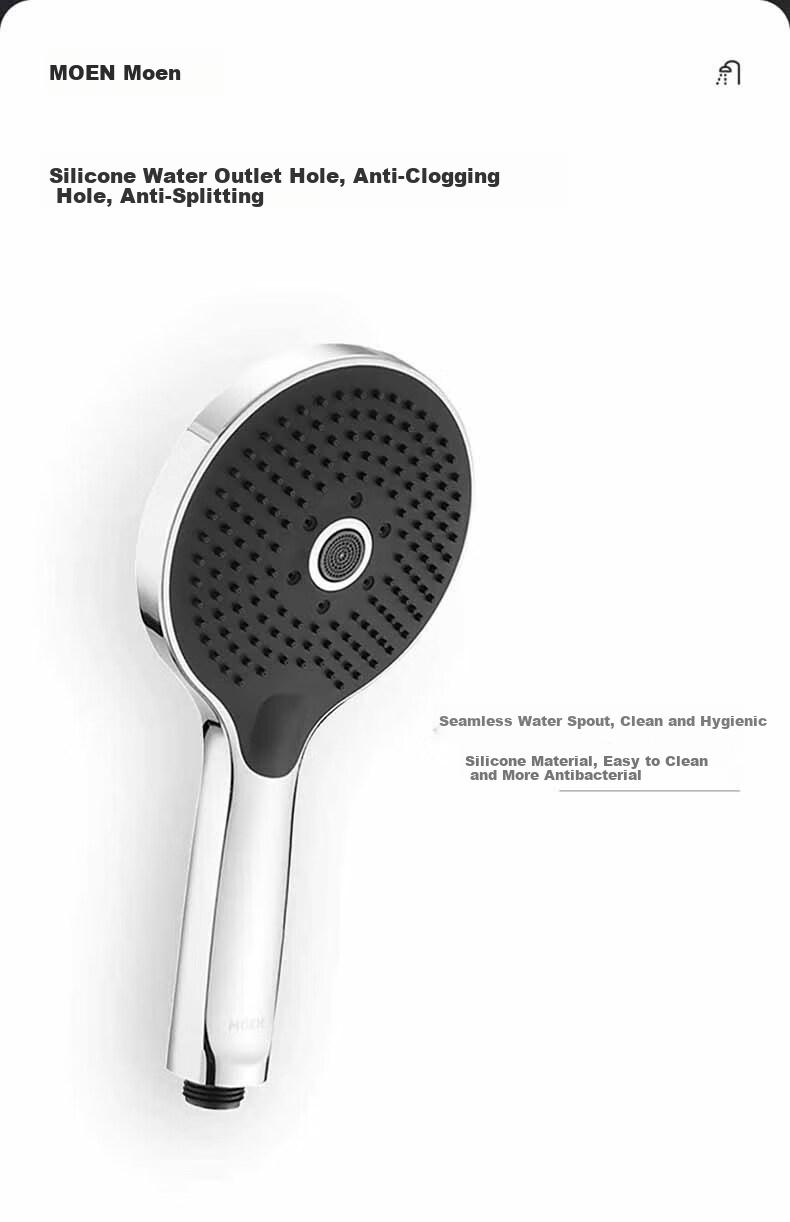 MOEN HH3600 Handheld Shower Head with Pressure Boost, Microbubble Technology, 3 Functions, Self-Cleaning Nozzle, Includes Base 5