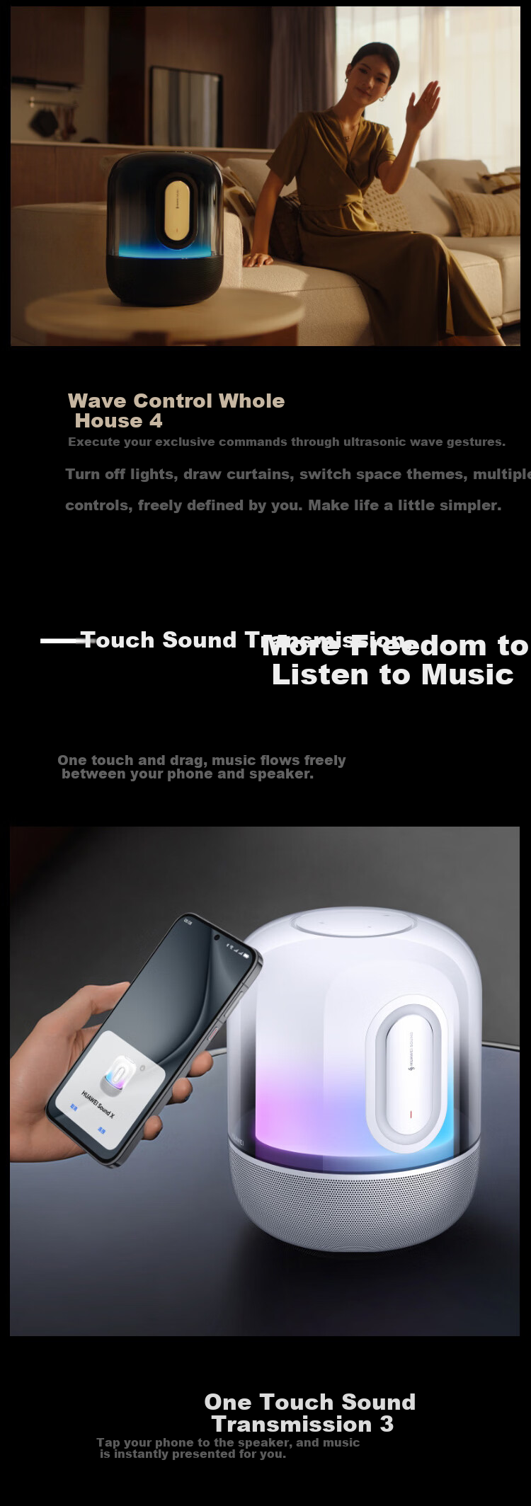 Huawei Sound X5 Cloud White Bluetooth Speaker/AI Large Model/Yuezhang Speaker/Home Desktop Computer Audio/Wireless Stereo High-Fidelity Smart Speaker [New] 7