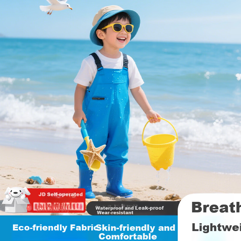 Blue Owl Shield Kids Seaside One-Piece Suit Unisex Rain Shoes Water Play Jumpsuit Sand and Water Suit Wading Pants YX1055 29