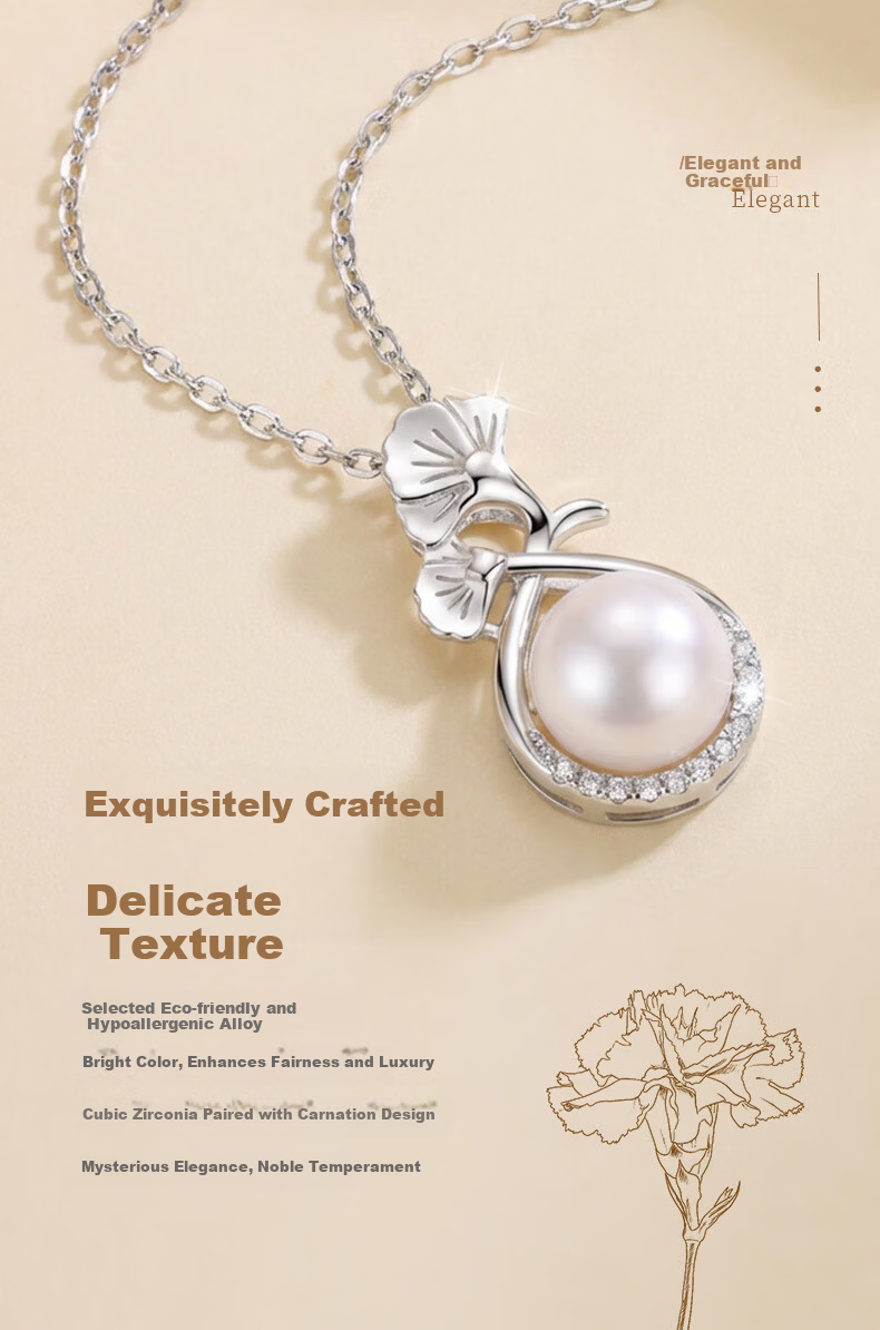 Spring Shallow Carnation Necklace for Women Girls Birthday Gift for Girlfriend Wife Mom 2026 New Women's Clavicle Chain 3