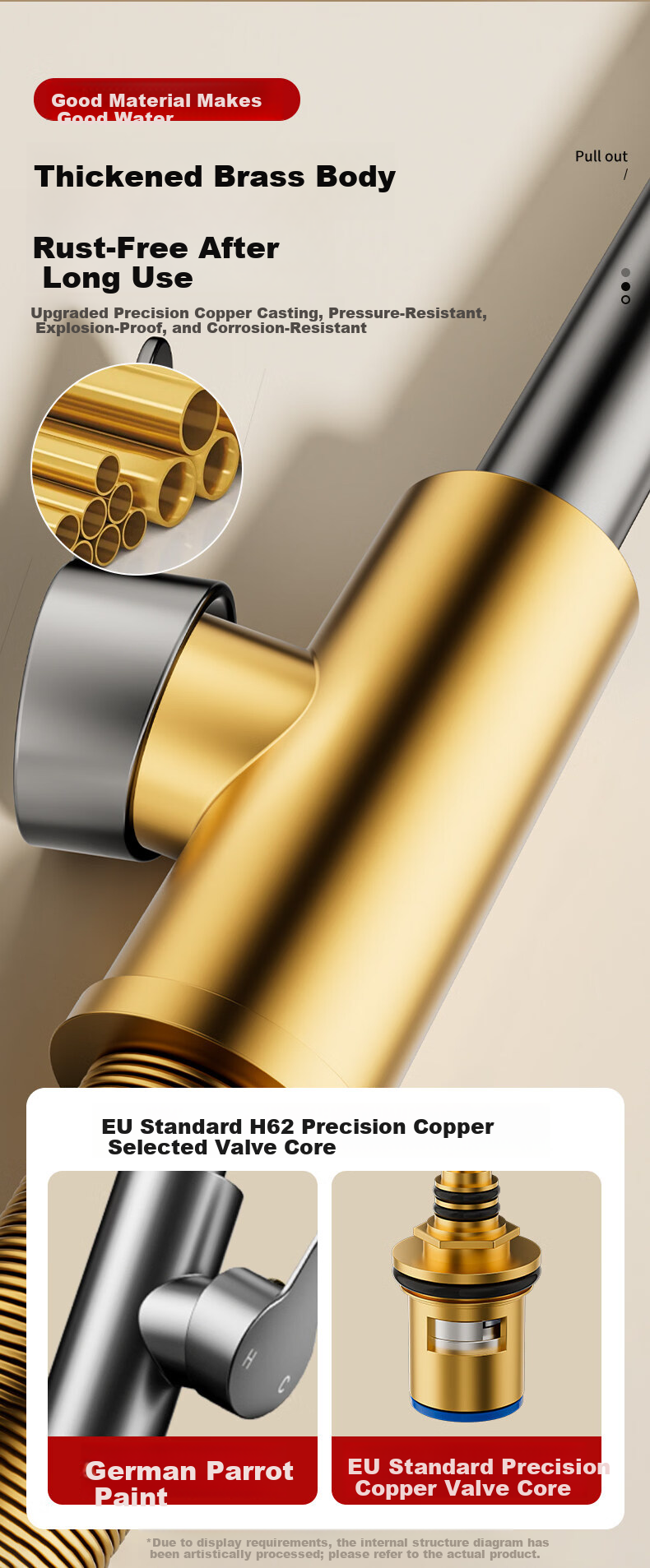 Baihan Kitchen Faucet Hot and Cold Two-in-One Vegetable Sink Faucet Flying Rain Waterfall Dishwasher Sink Faucet 6