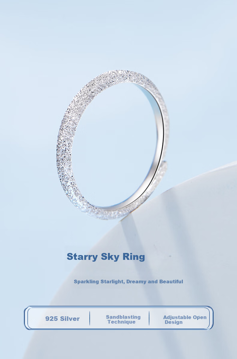 Lao Miao Pure Silver Women's Adjustable Single Finger Ring High-End Birthday Gift Practical for Girlfriend Wife 3
