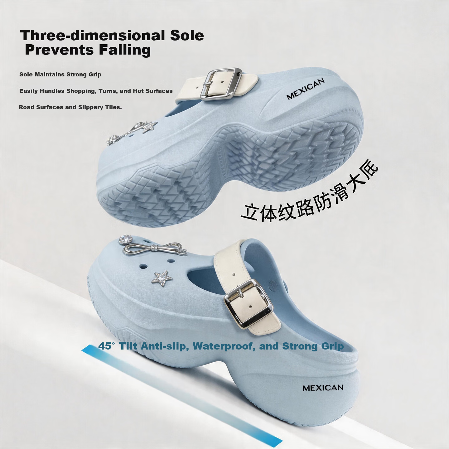 MEXICAN Thick Sole Clog Shoes for Women Summer Platform Slippers Outdoor Soft Comfort Height Increasing Closed Toe Sandals Black Size 37-38 3