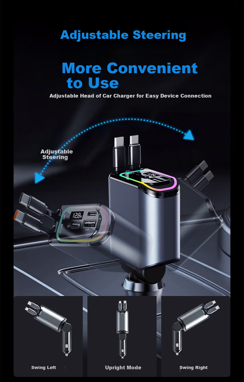 Newmine Wired Car Charger, Super Fast Charging, Three-In Multifunctional Car Charger, Cigarette Lighter Adapter 10