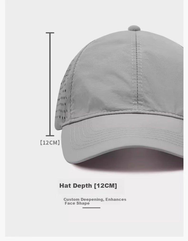 HAOGUAN Quick-Dry Breathable Baseball Cap Men's Summer Outdoor Sunshade Thin Large Head Circumference Sun Protection Duckbill Hat for Women 3
