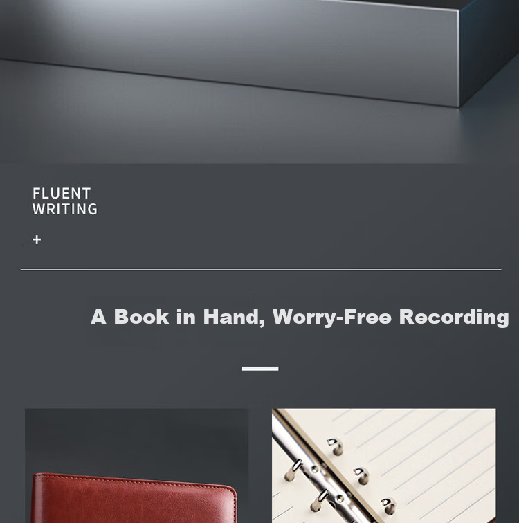 Xutong B5 Refillable Notebook Simple Leather Cover 100 Sheets 200 Pages 9-Hole Magnetic-Free Buckle Card Slot Corporate Office Meeting Record Detachable Refillable Notebook Customizable Logo 3