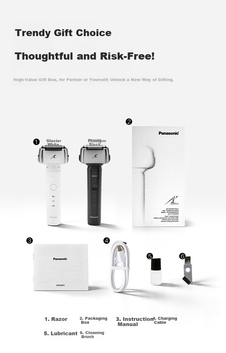 Panasonic New Little Hammer 4.0 Electric Shaver Reciprocating Smooth Dual Roller Skin-Friendly Portable Razor LM37 White 2026 New Model Gift for Boyfriend Birthday Price Guarantee 618 14