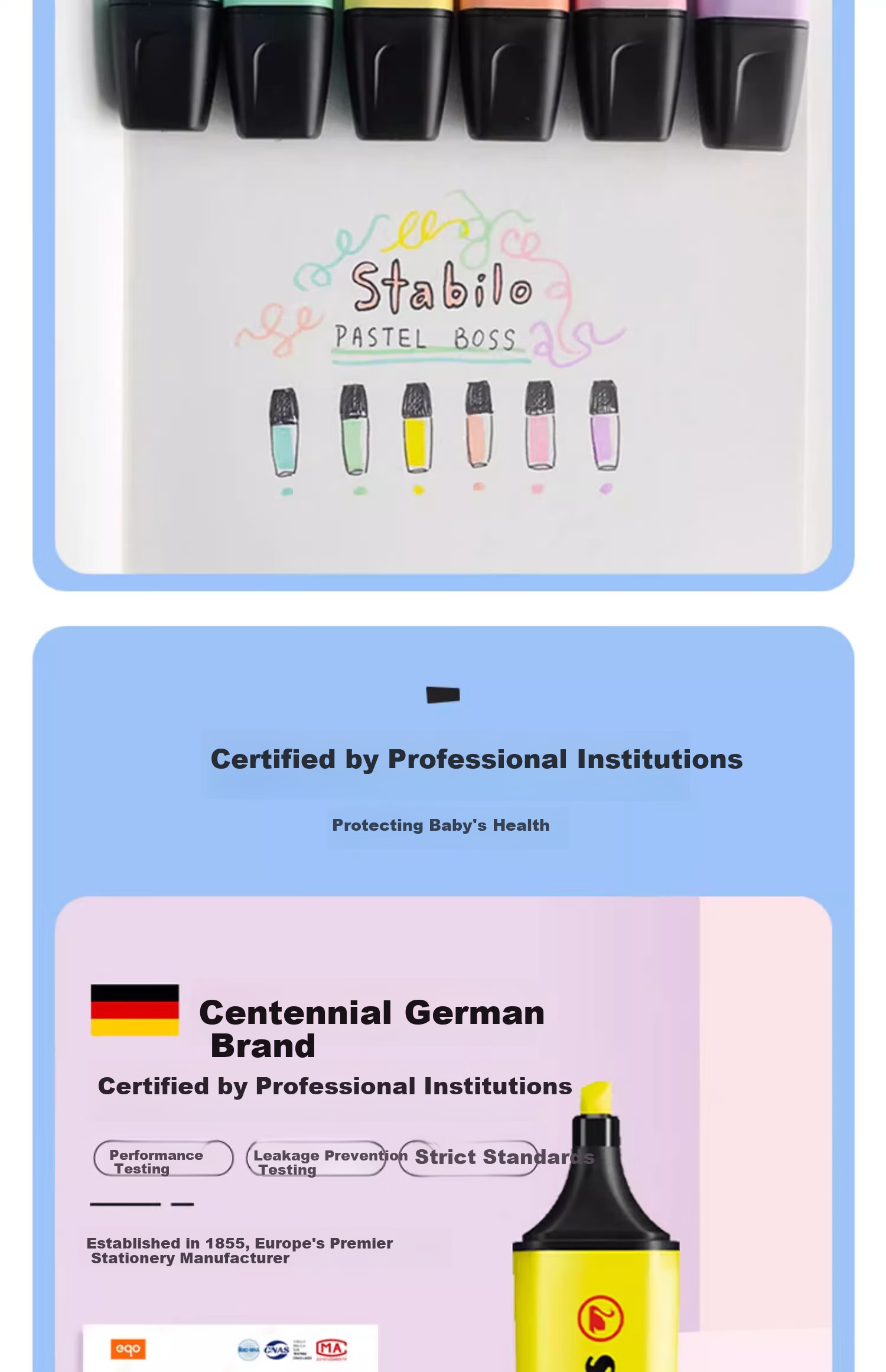 STABILO Boss Highlighter Imported Large Capacity Fluorescent Marker Pen Highlighting Pen for Students 70/58 (Rose Red) 5