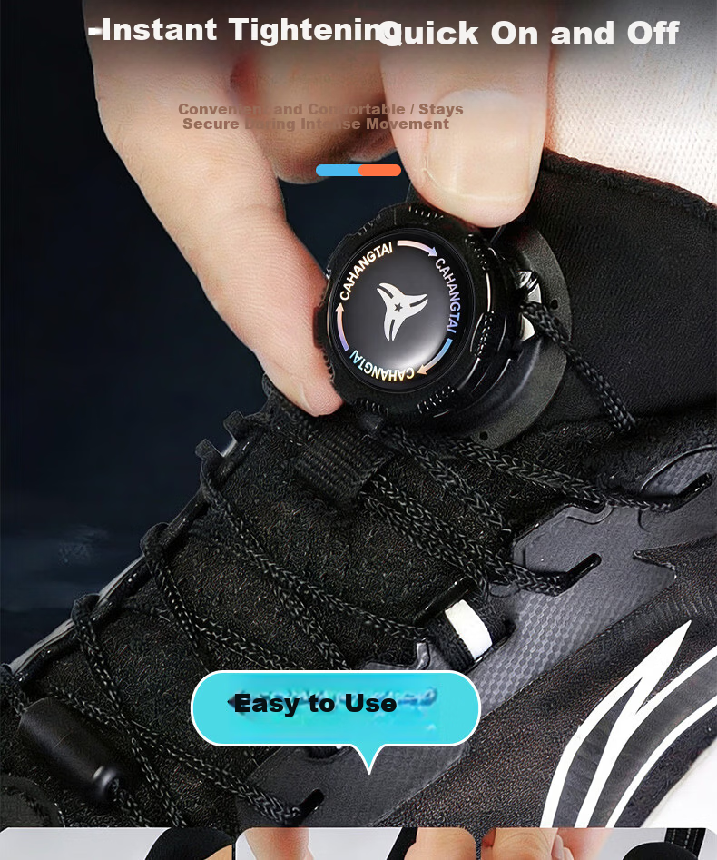 Huabaochi Knob Lazy Shoelaces No-Tie Buckle Rotating Elastic Quick Lock Fixer Unisex Stretch Sports Shoe Gadget 6