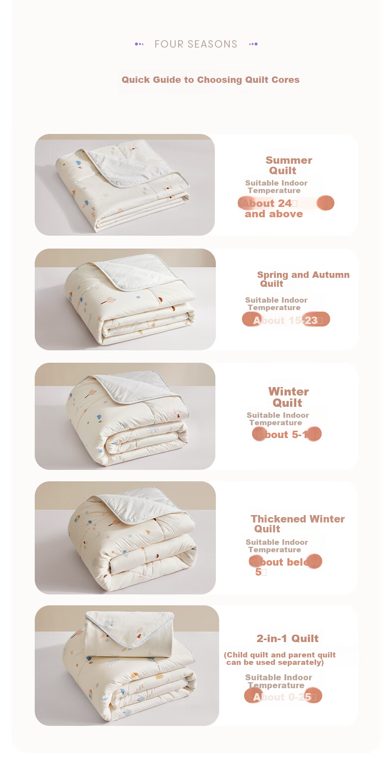 Luolaikids Quilt, 100% Cotton Washable, 50% Soybean Summer Cool Comforter, Class A Antibacterial Pure Cotton Air Conditioning Blanket 8