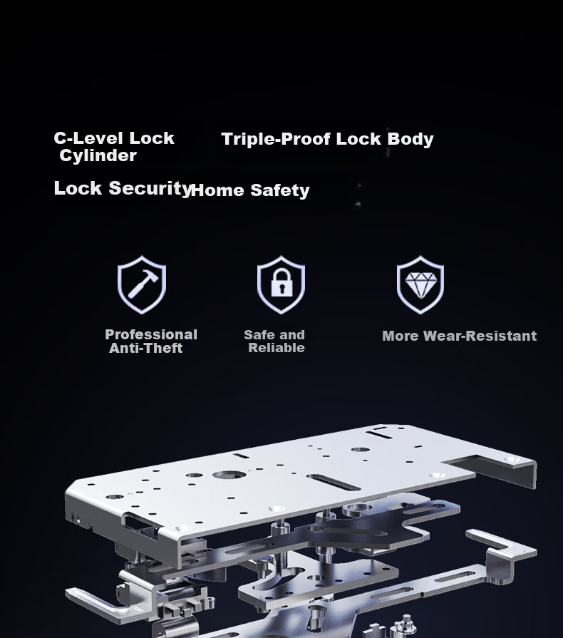Delixi Electric Password Lock Smart Door Lock Home Fingerprint Lock Self-operated Smart Lock Anti-theft Electronic Entry Door Lock with Installation 22