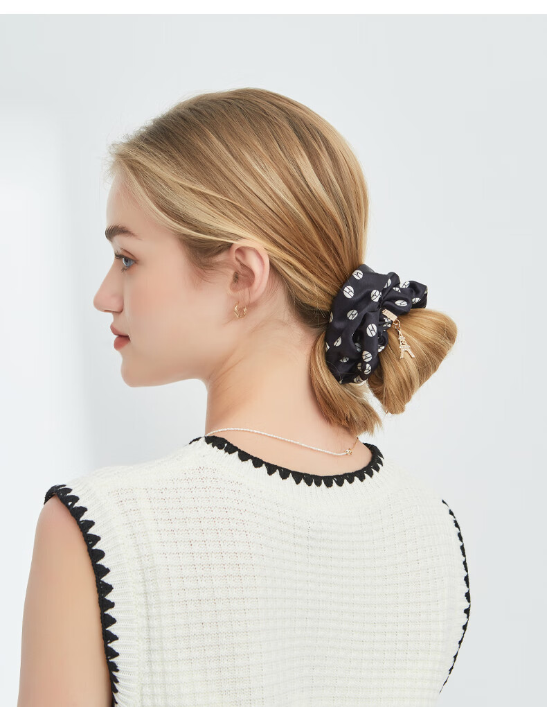 ELLE Silk Hem Hair Tie Elegant Women's Large Scrunchie Bun Hair Rope Gift 19
