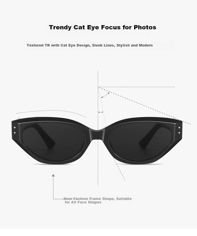 Hieyes Vintage Cat Eye Sunglasses Women High-End Narrow Frame UV Protection New GM Style Men Sunglasses 3