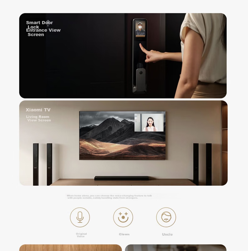 MI Xiaomi Smart Door Lock G500 Face Recognition Password Fingerprint Home Smart Lock Xiaomi Door Lock 4