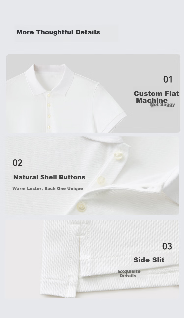 JD Jingzao Women's Polo Collar Short Sleeve T-Shirt 26 Summer New Basic Shirt Elegant High-End White M 9
