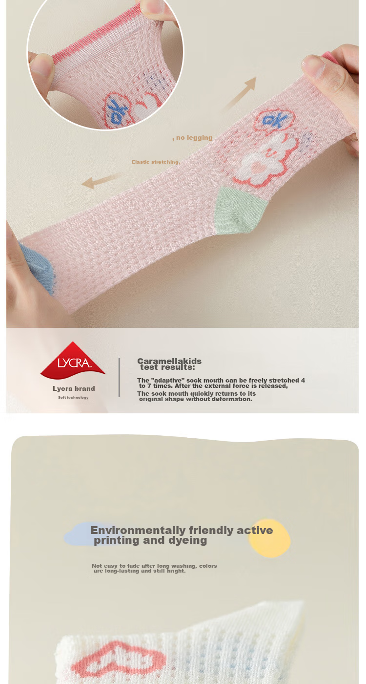 MiiOW Children's Socks for Girls [Large Mesh + Lightweight Breathable], Summer Thin Mid-Calf Socks, Baby Girl Casual Socks 4
