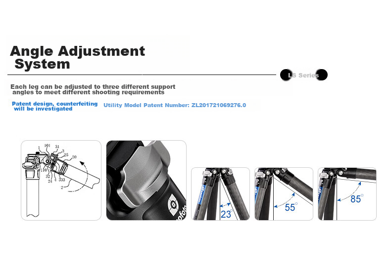 Leofoto Tripod, Carbon Fiber Phone Stand, Canon Nikon Sony Camera Lens Photography And Videography Tripod with Ball Head Kit LS-225C+LH 19