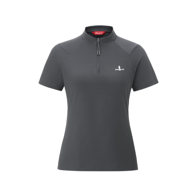Biyinlefen [Tech Cotton] 2026 Spring Summer New Women's Casual Outdoor Commuting Quick-Dry Sun-Protective Stand Collar Short Sleeve T-Shirt