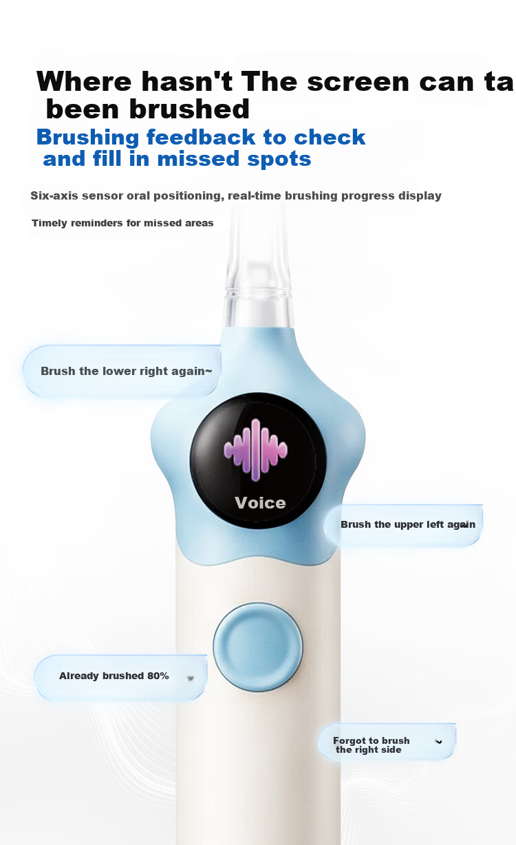 JD Jingzao Kids Electric Toothbrush K5 Real-time Missed Brushing Reminder APP Connectivity Designed for Children Ages 3-16 Birthday Children's Day Gift Quiet Blue [Price Guarantee 618] 4