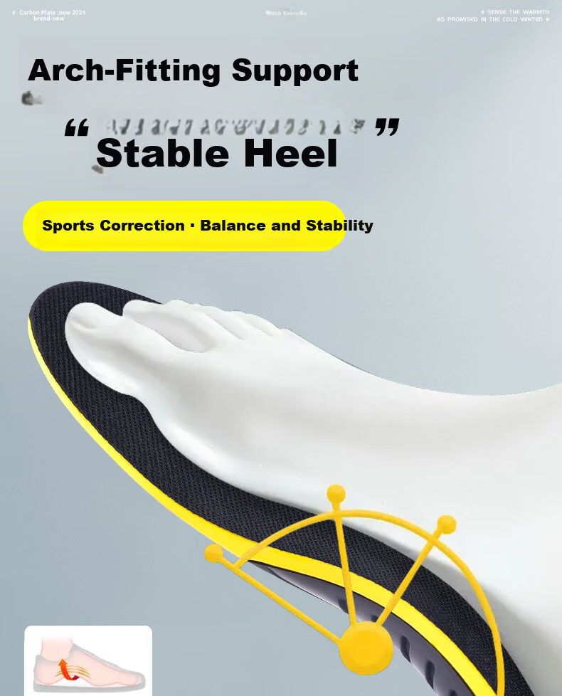 3515 Arch Support Insoles for Men Soft Thickened Anti-Odor Flat Feet Comfortable Sports High Elastic Shock Absorption 10
