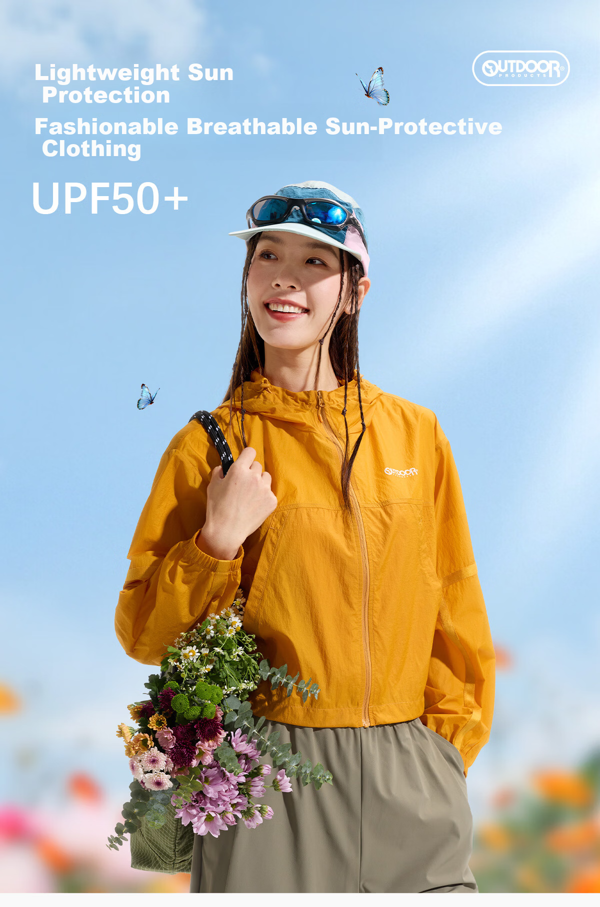 OUTDOOR PRODUCTS Women's Sun Protection Jacket 26 Spring Summer Fashion Breathable Lightweight Tear-Resistant UPF50+ Sunflower Yellow 522399 1