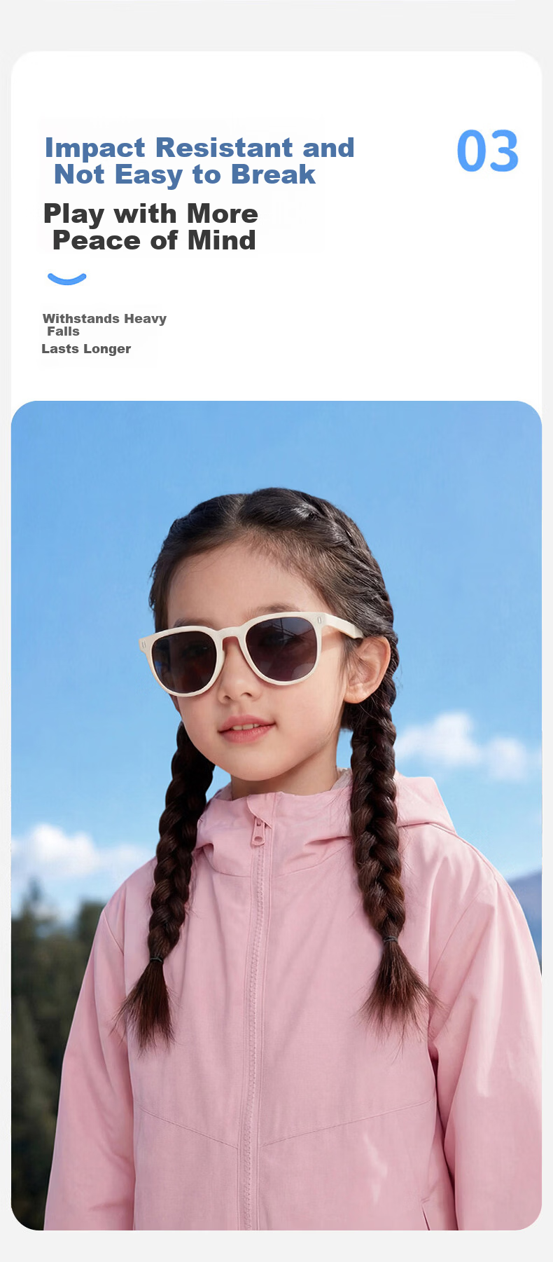 FENCHI Kids Trendy Foldable Polarized UV Protection Sunglasses for Boys and Girls 3