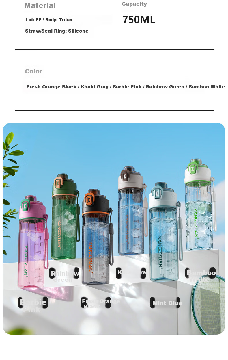 KANGZYUAN Kids Spray Water Bottle Food-Grade Student School Use Boys 2026 New Sports Water Bottle 10